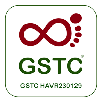 GSTC-logo met oneindigheidssymbool en identificatiecode.